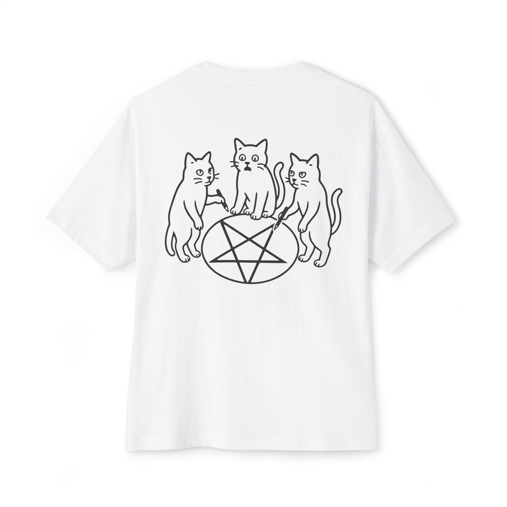 Occult Cats Tee — Three Cats Around Pentagram Graphic T-Shirt