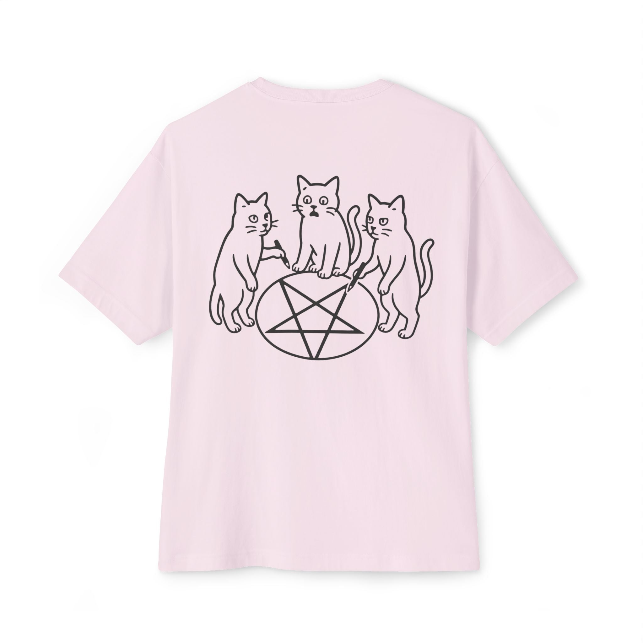 Occult Cats Tee — Three Cats Around Pentagram Graphic T-Shirt